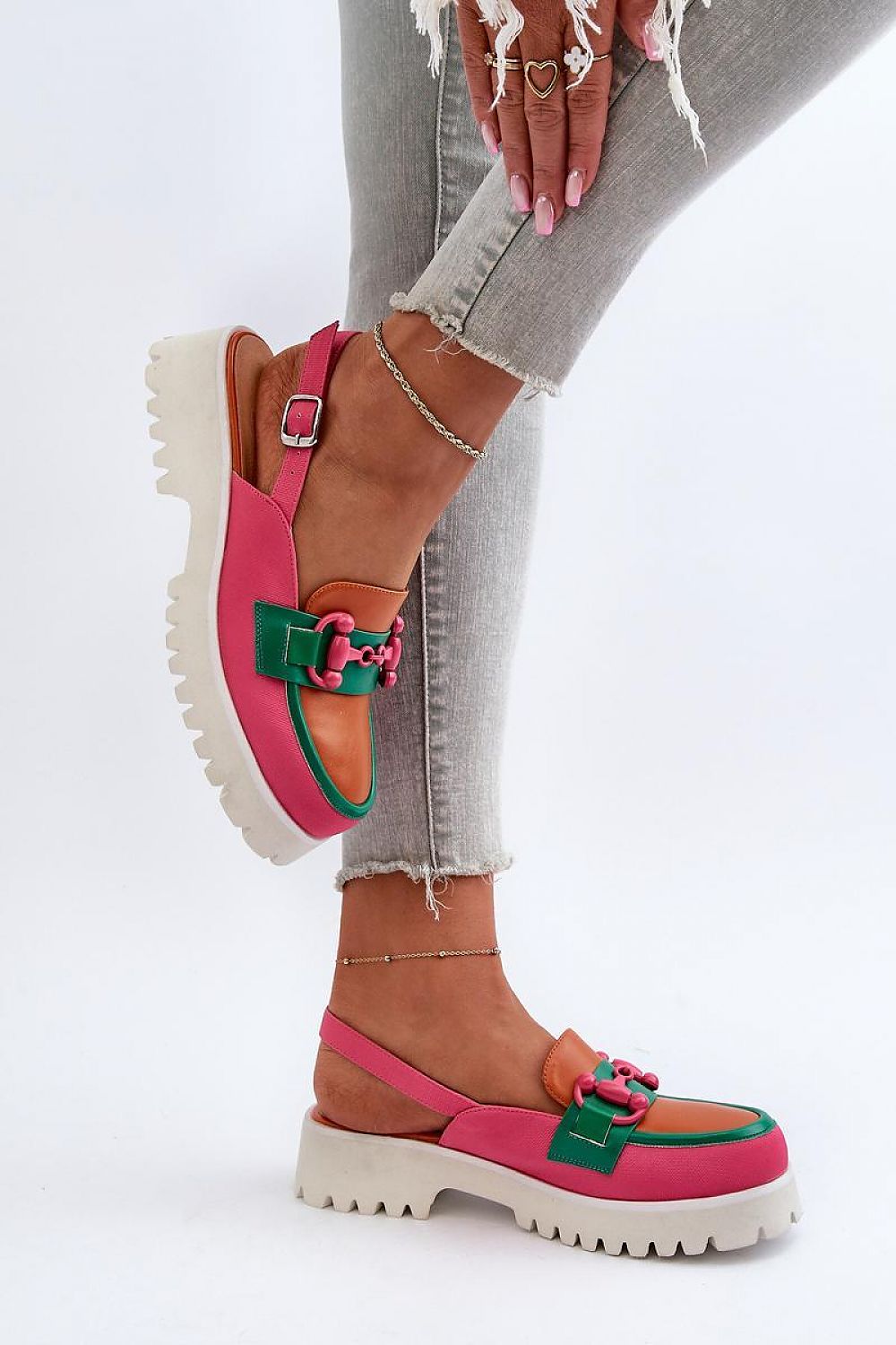 Larivena Buckled Low Platform Sandals