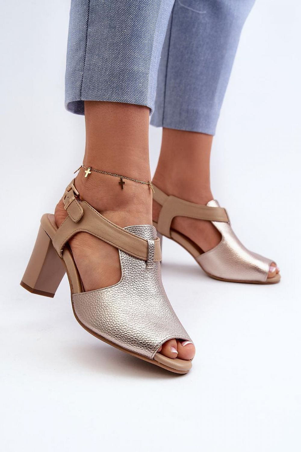 Esmira Post Heel Strap Sandals
