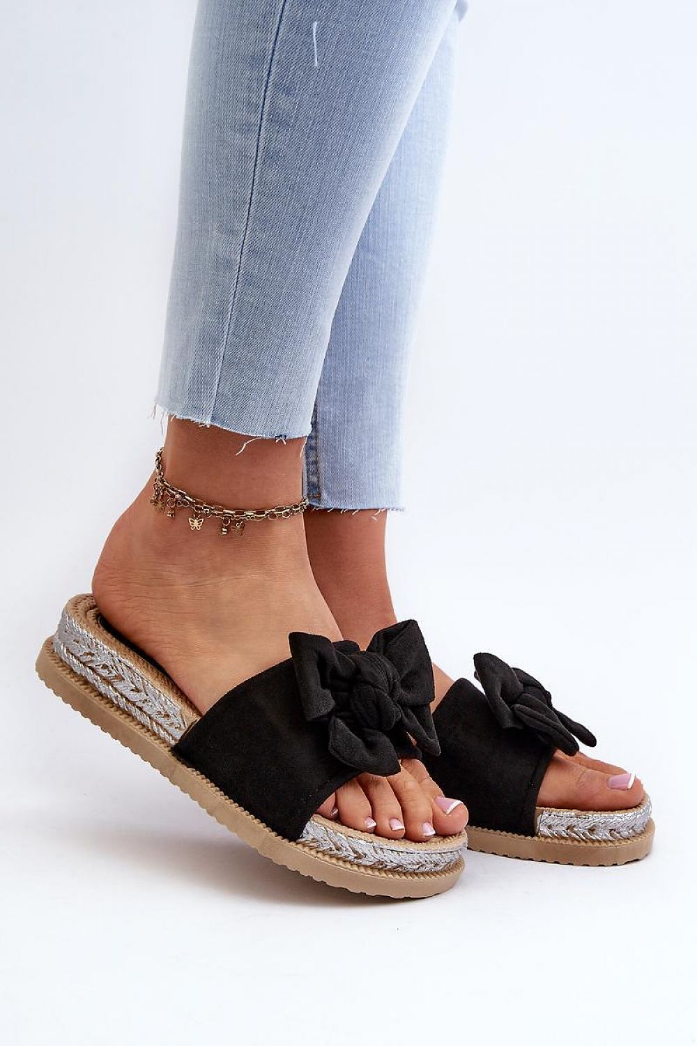 Alinara Suede Knot Platform Slides