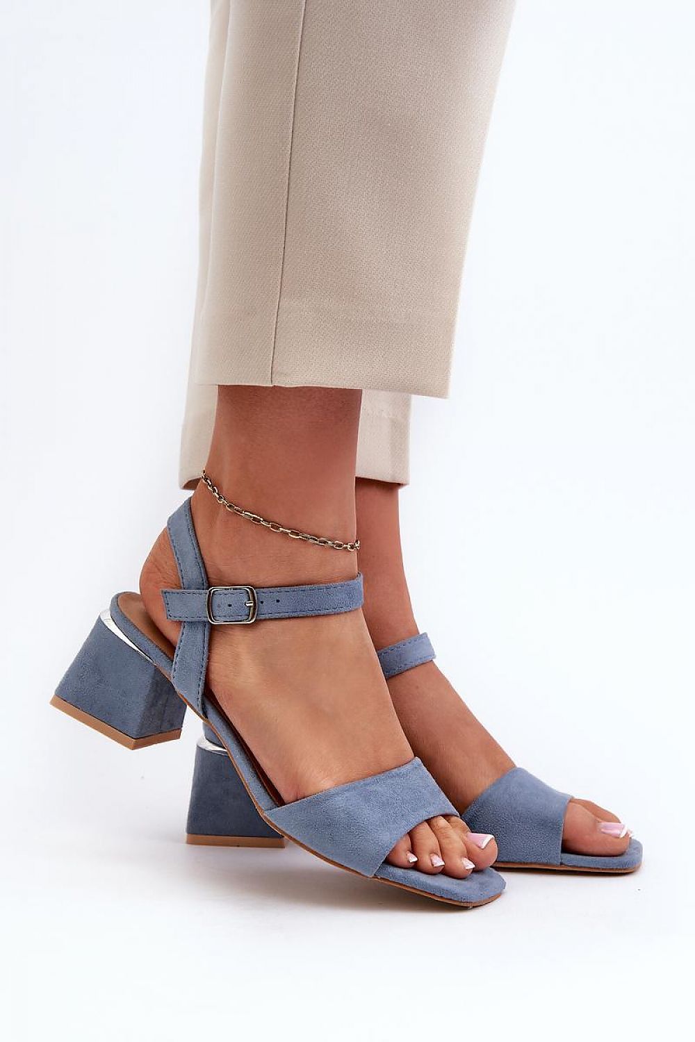 Valenta Suede Block-Heel Sandals
