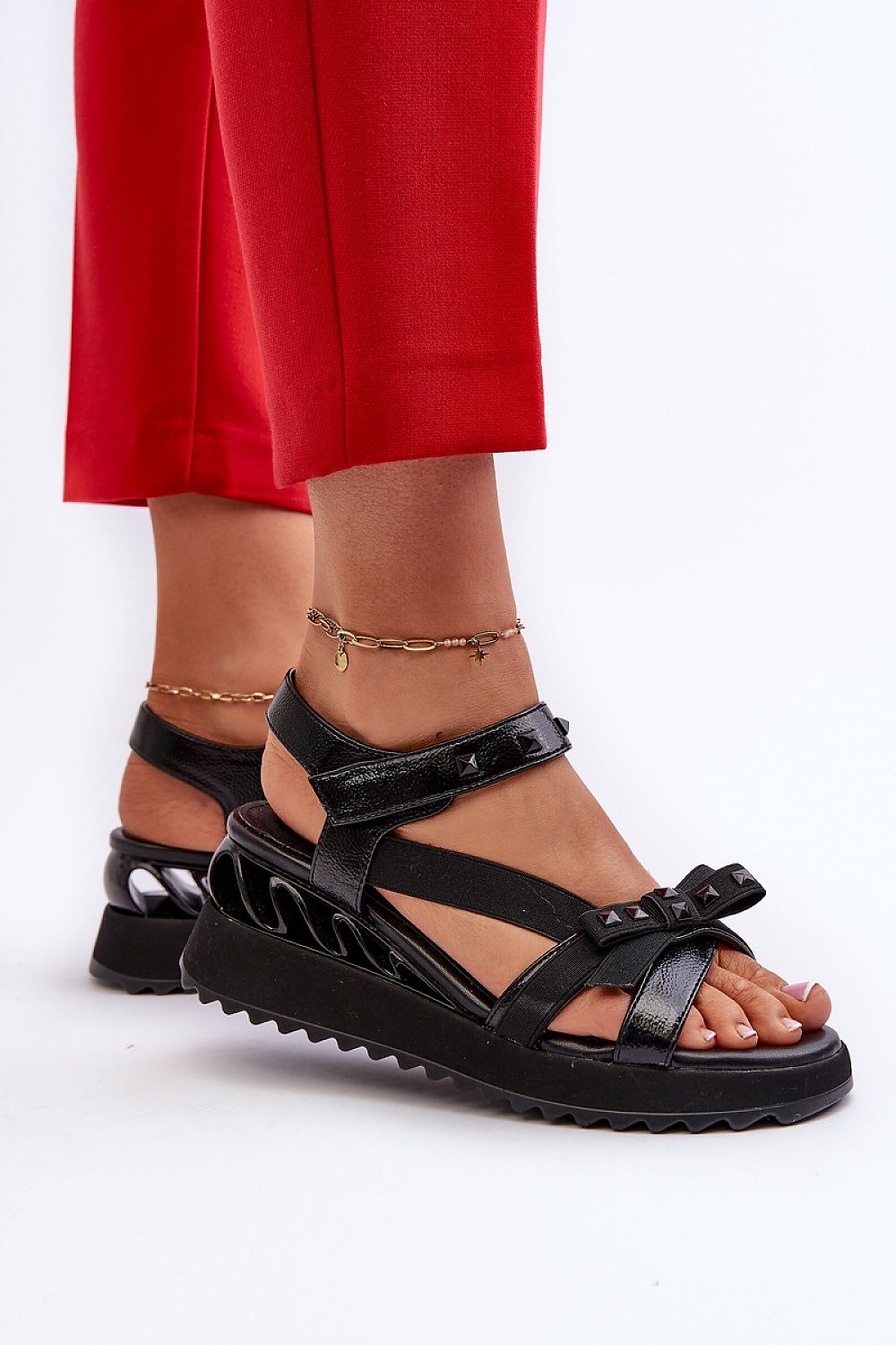 Aurelline Strap Bow Wedge Sandals