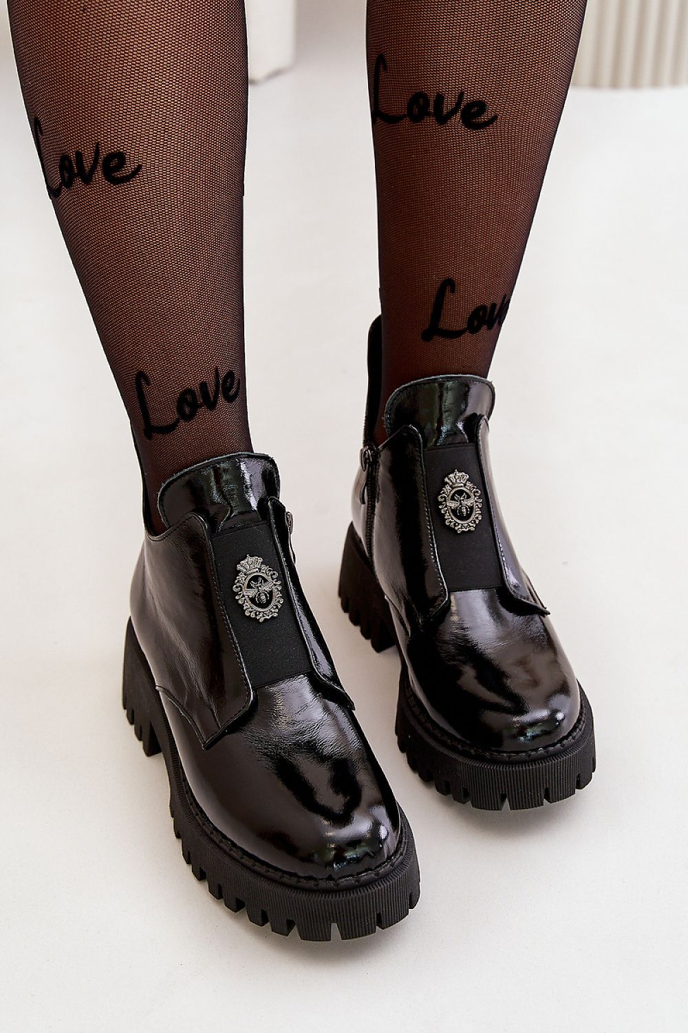 Virelsa Cresthold Ankle Boots Grooved Platform Leather