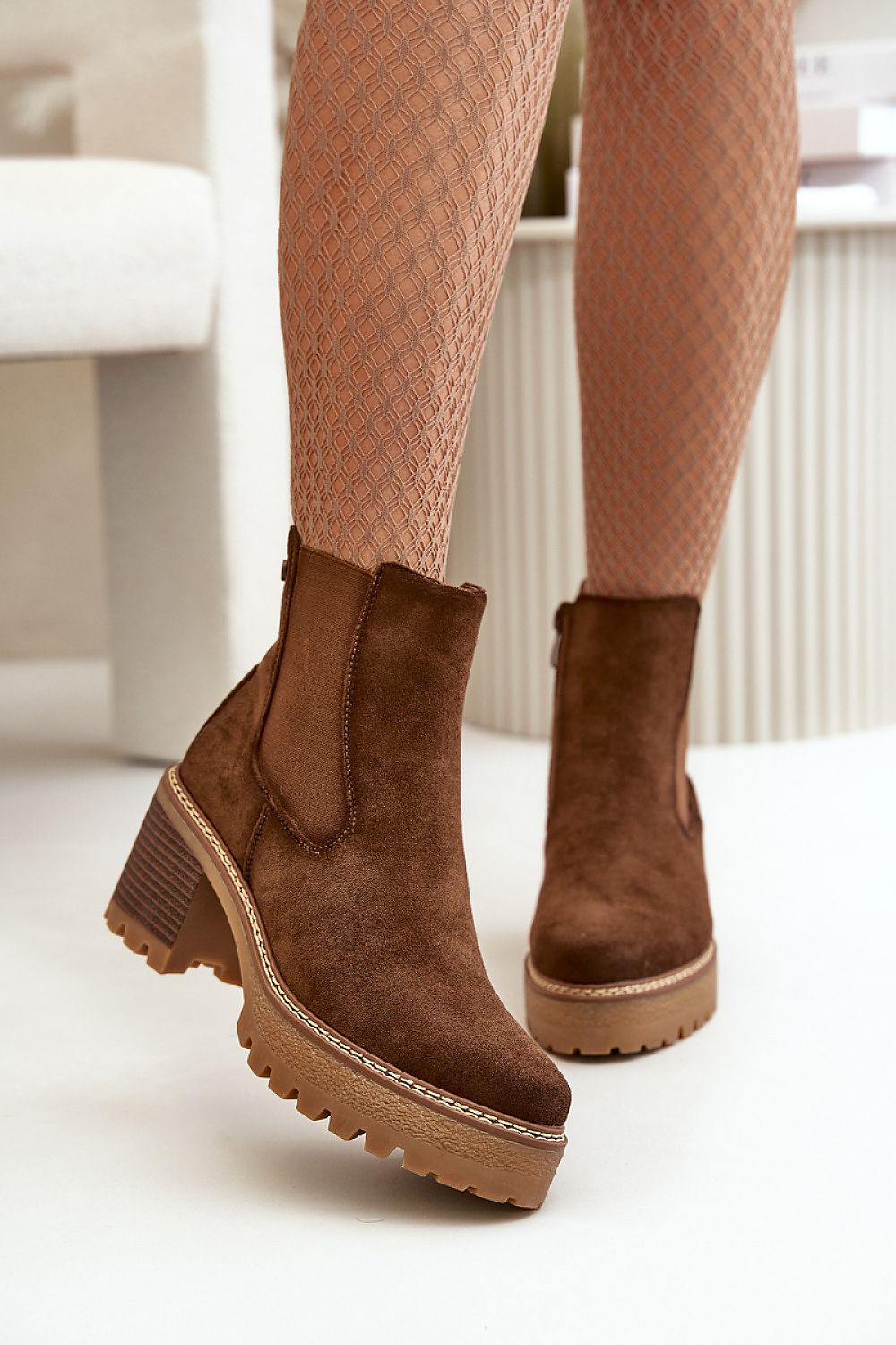 Velmorin Suede Block Heel Boots