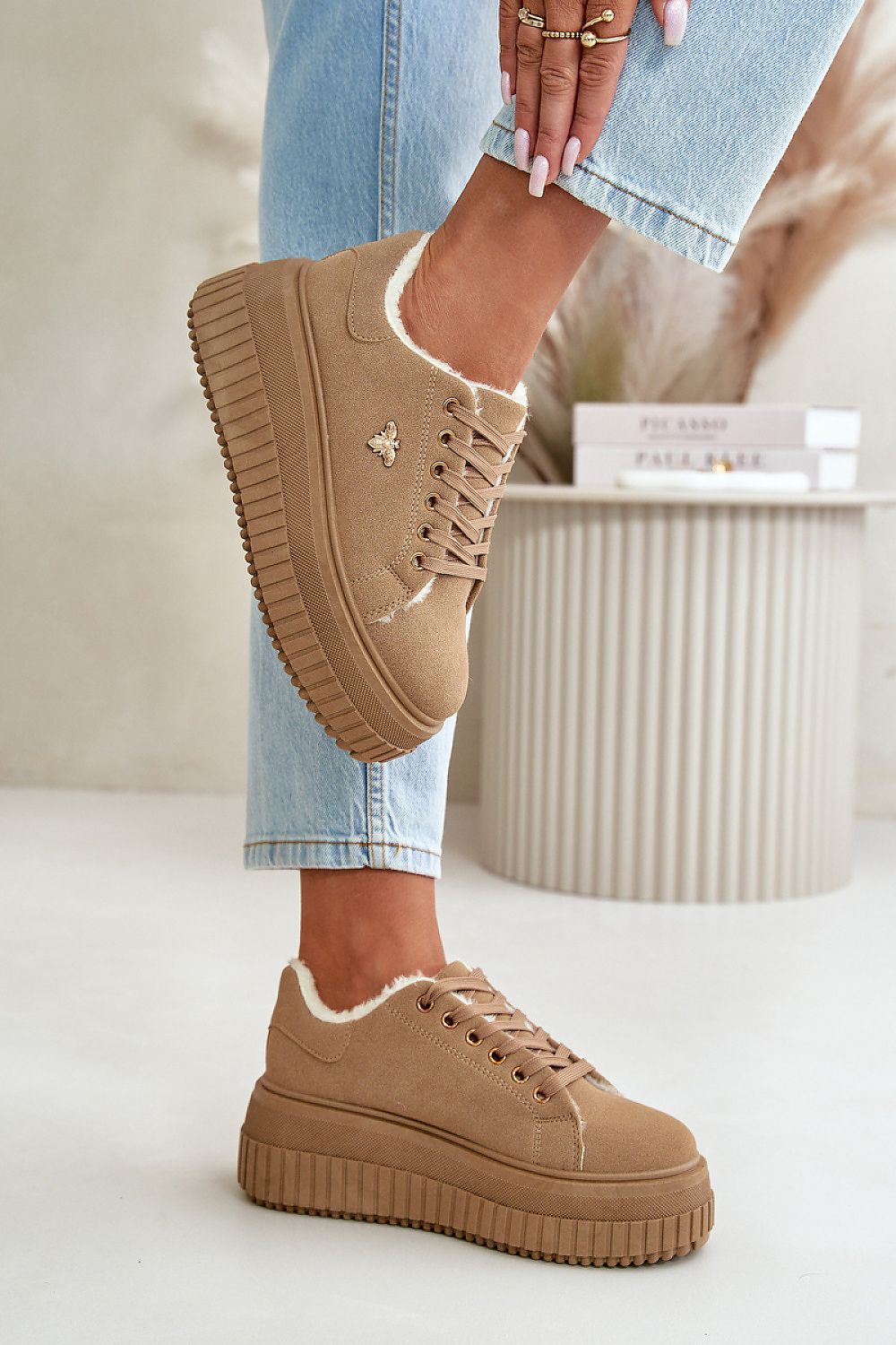 Verona Platform Sneakers with Gold Accent