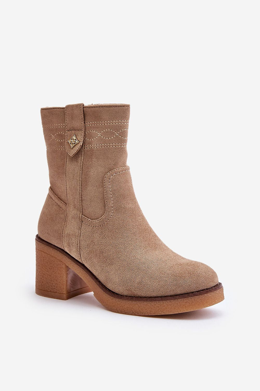 Evirenna Suede-Stitched Heel Boots