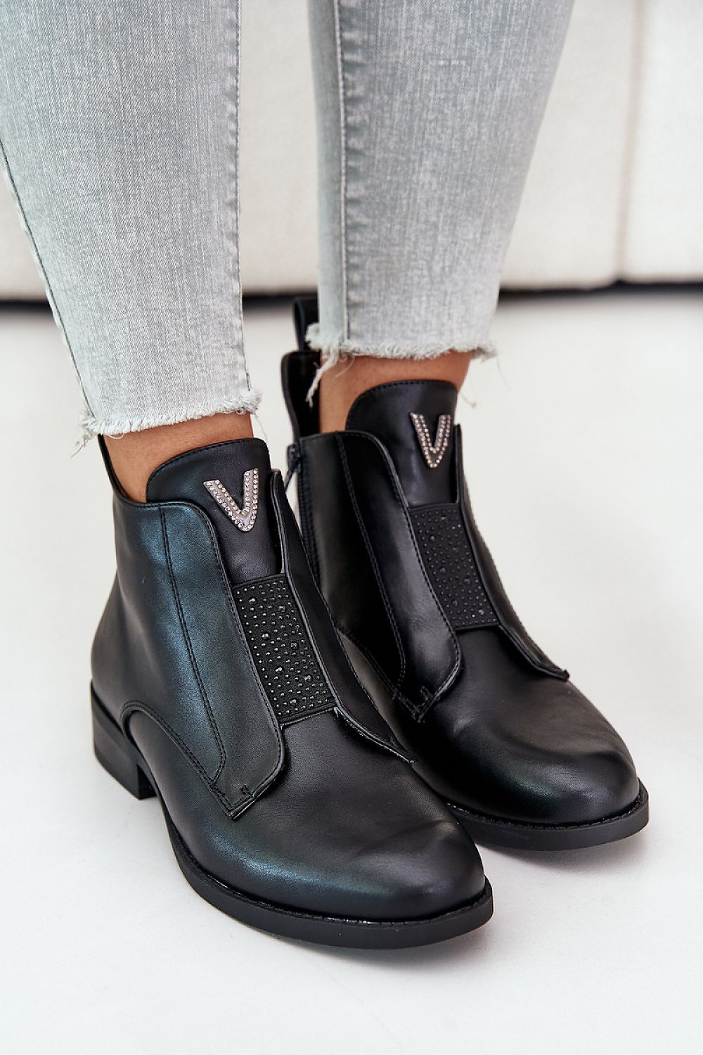 Melvaren Zip-Up Ankle Winter Boots Warm Vegan Leather