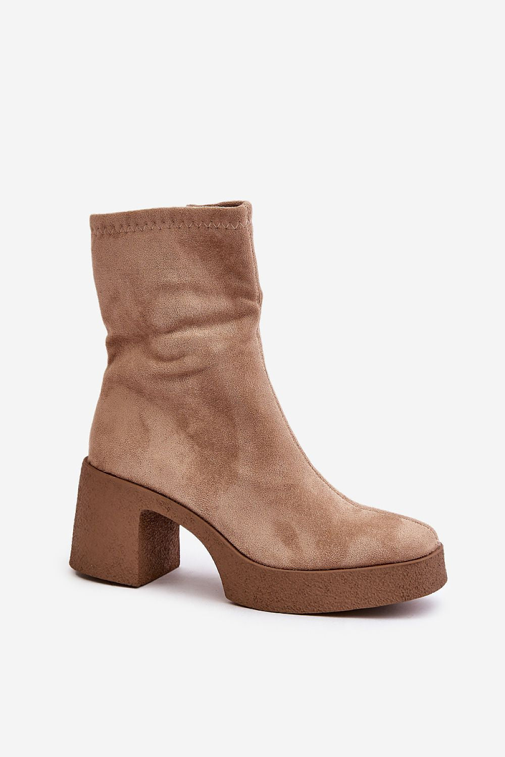 Dryanira Platform Heel Zip Boots Winter Vegan Suede