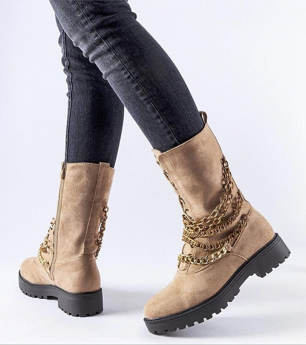 Selvaya Chain-Detail Ankle Boots
