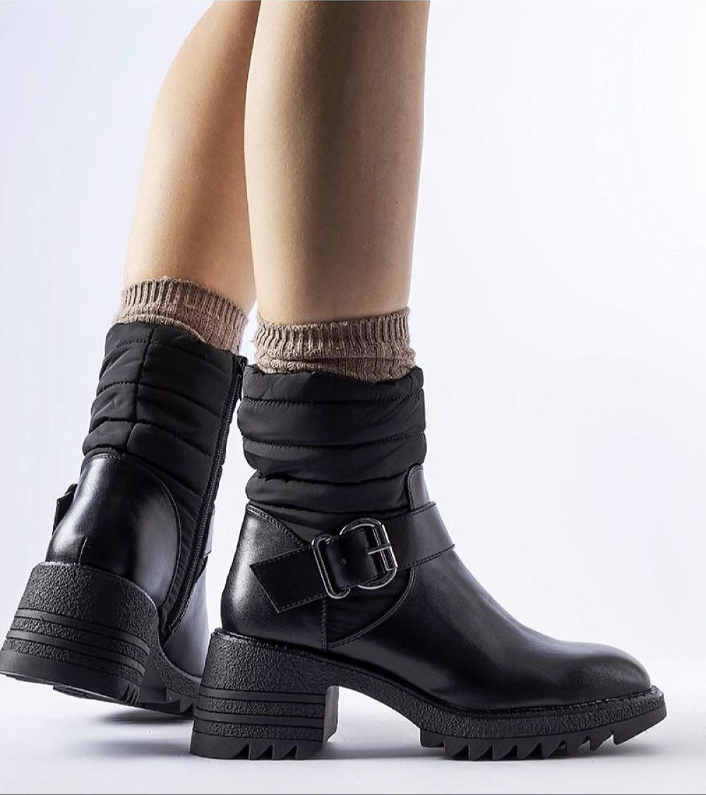Cirelline Winter Zip Boots Insulated Square Toe Rubber
