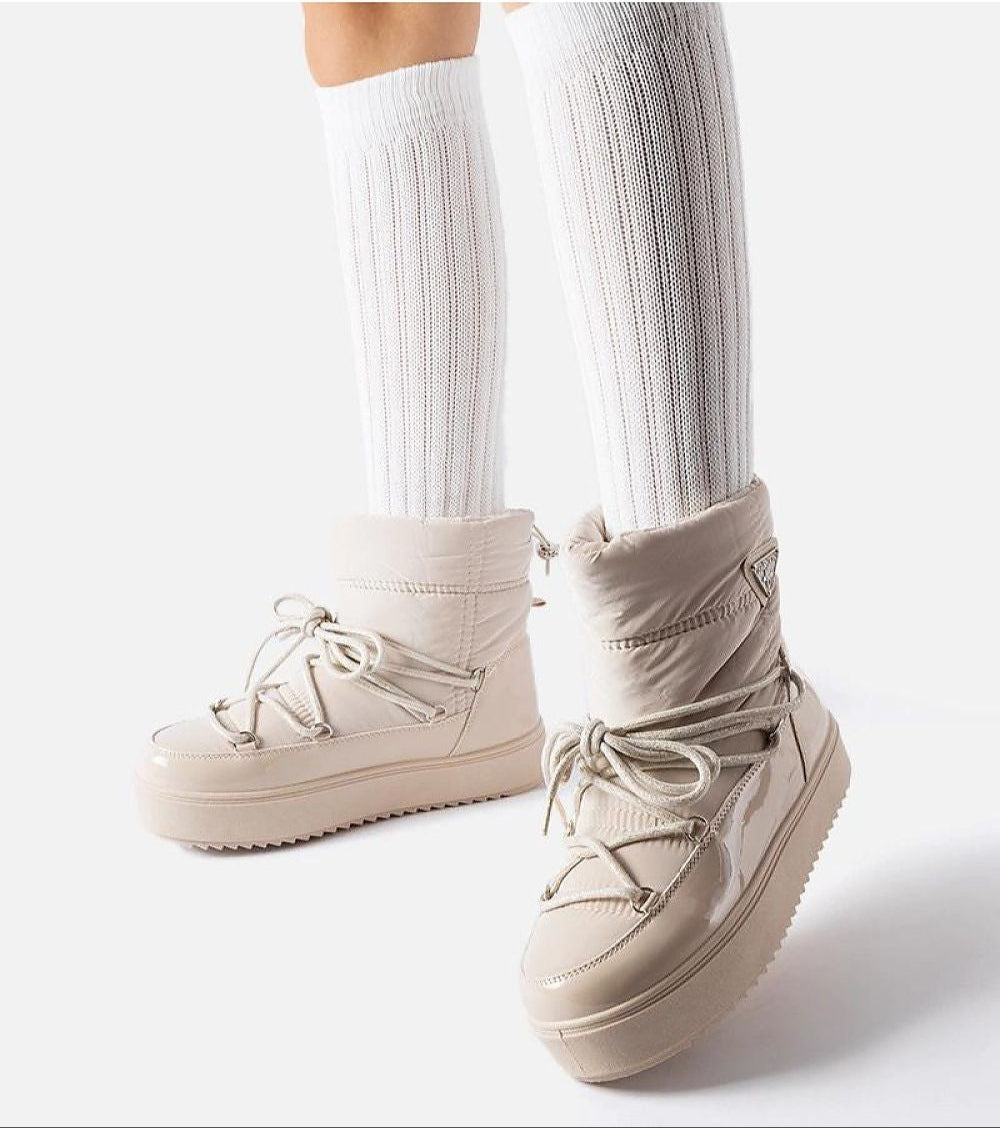 Tharima Water Resistant Insulated Slip On Snow Boots Rubber