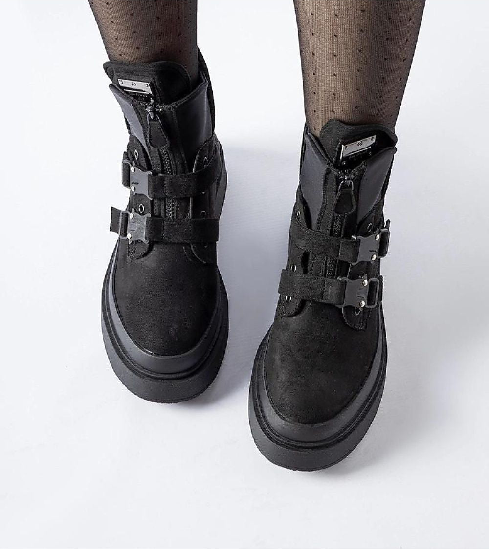 Norvella Buckled Platform Boots