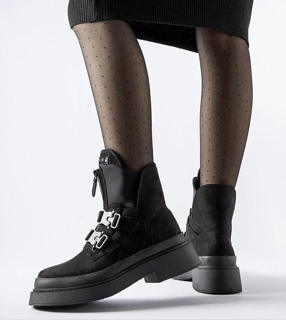 Norvella Buckled Platform Boots