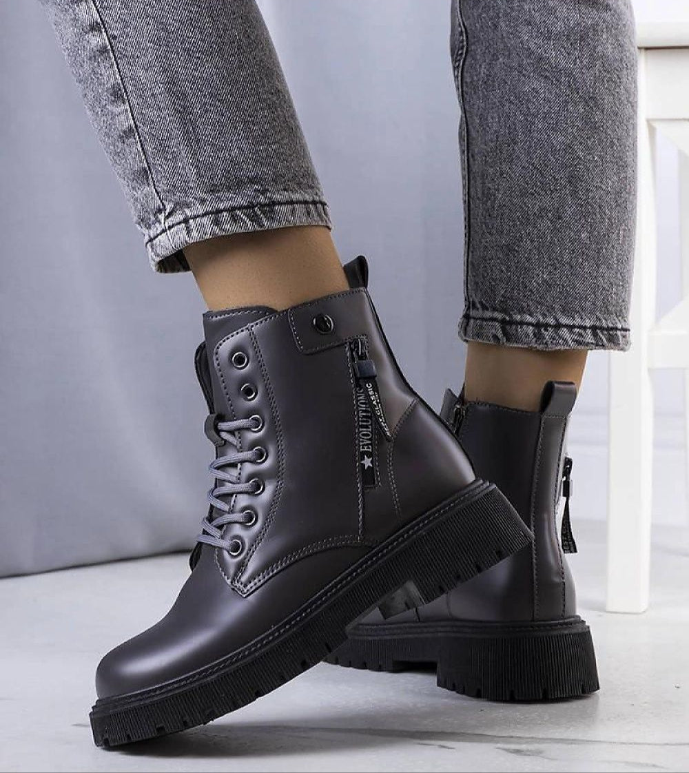 Anjura Gray Fur-Lined Winter Trappers