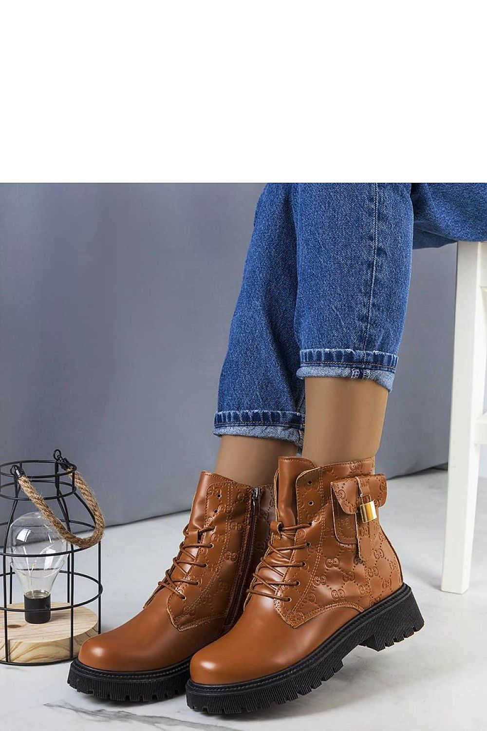 Coanira Brown Trapper Boots with Mini Padlock