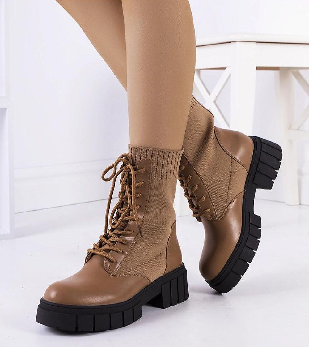 Braveda Brown Elastic Top Boots From Durable Vegan Leather