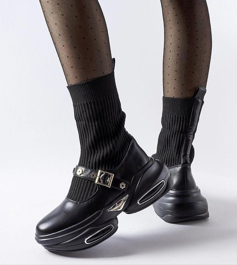 Elvessa Stretch Knit Ankle Boots