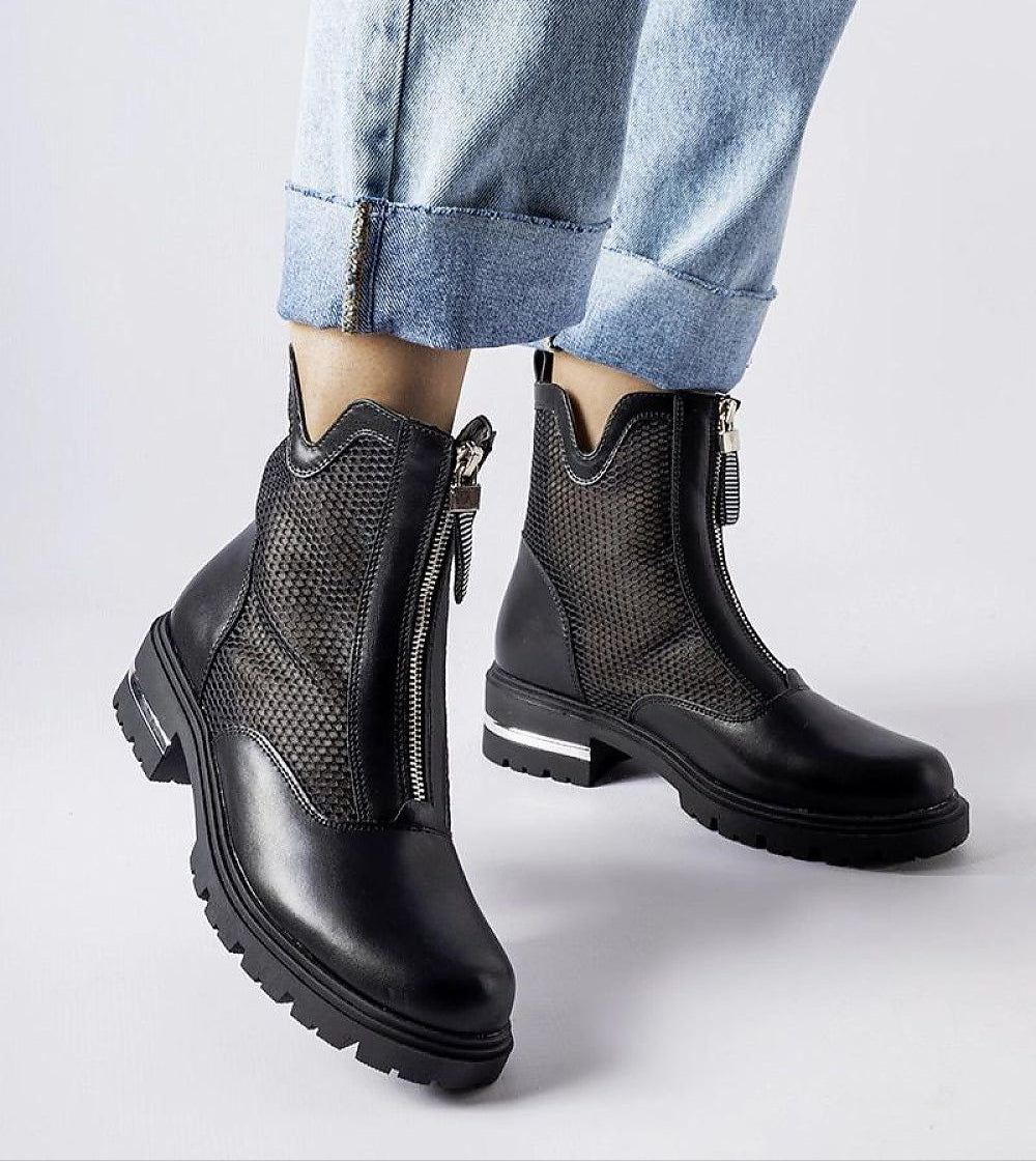 Cavour Openwork Eco Leather Boots