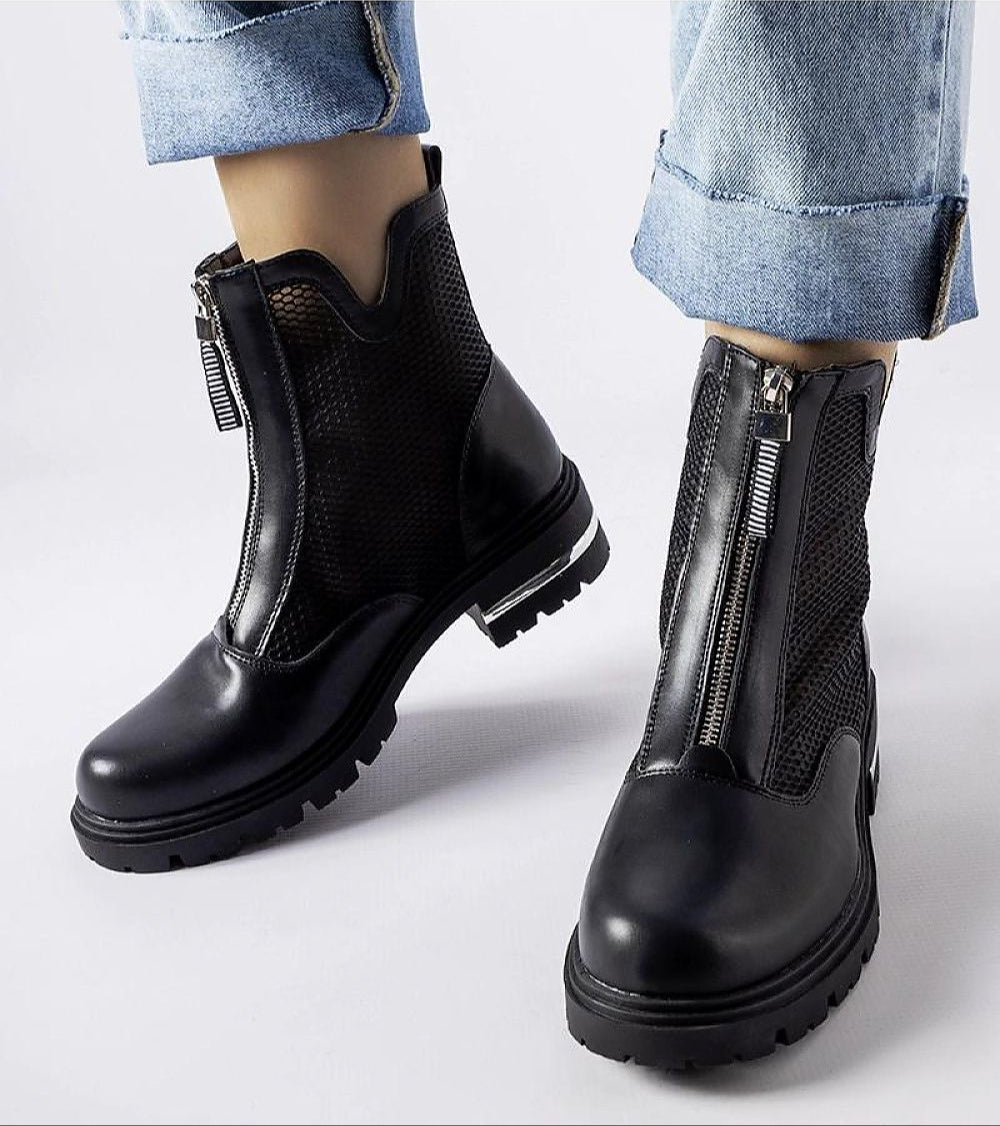 Cavour Openwork Eco Leather Boots