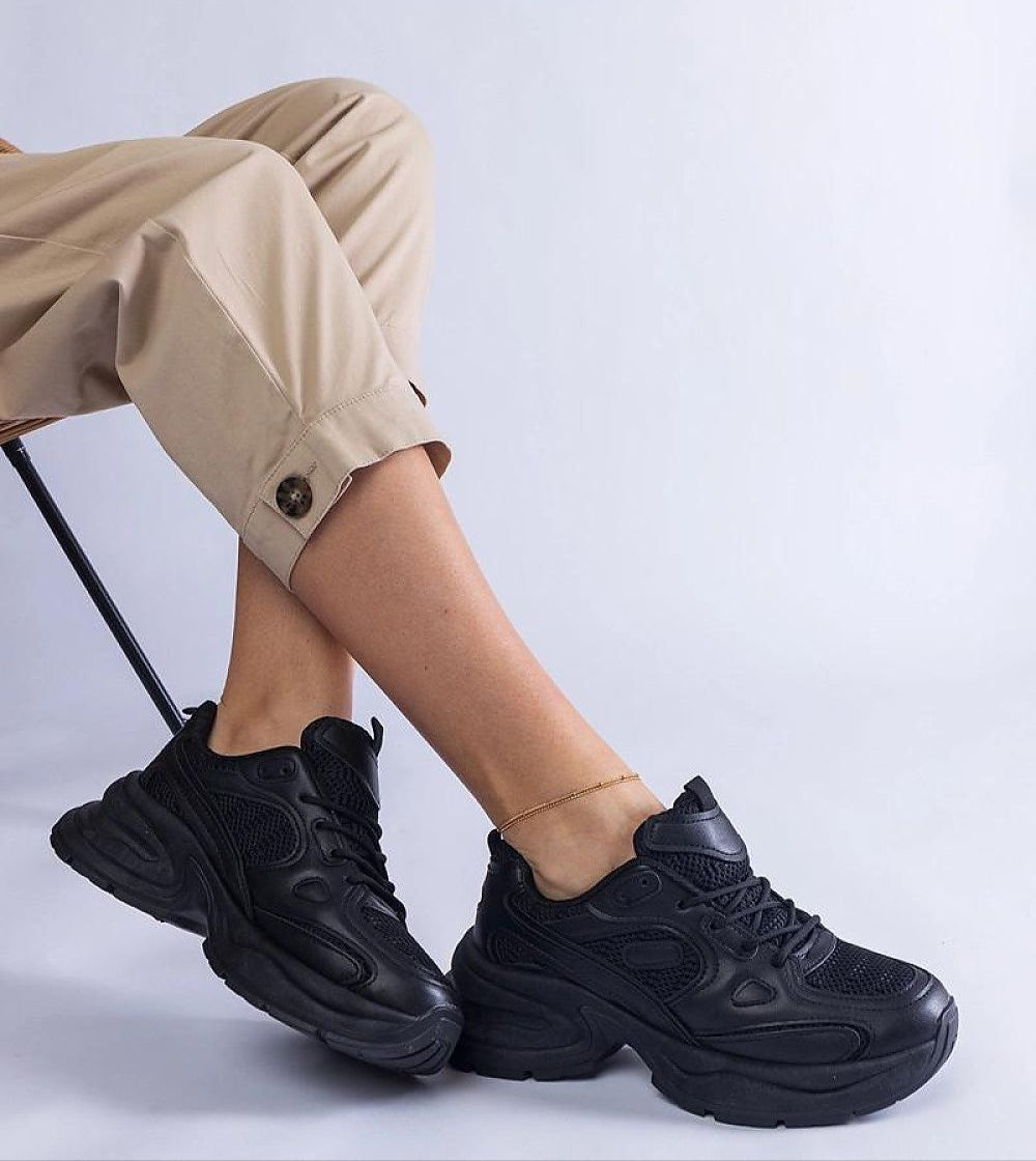 Elphira White Chunky Sole Sneakers