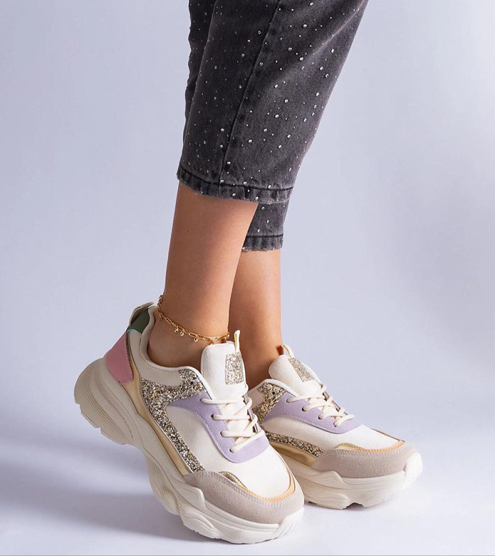 Elyvanna Brocade Panel Suede Sneakers