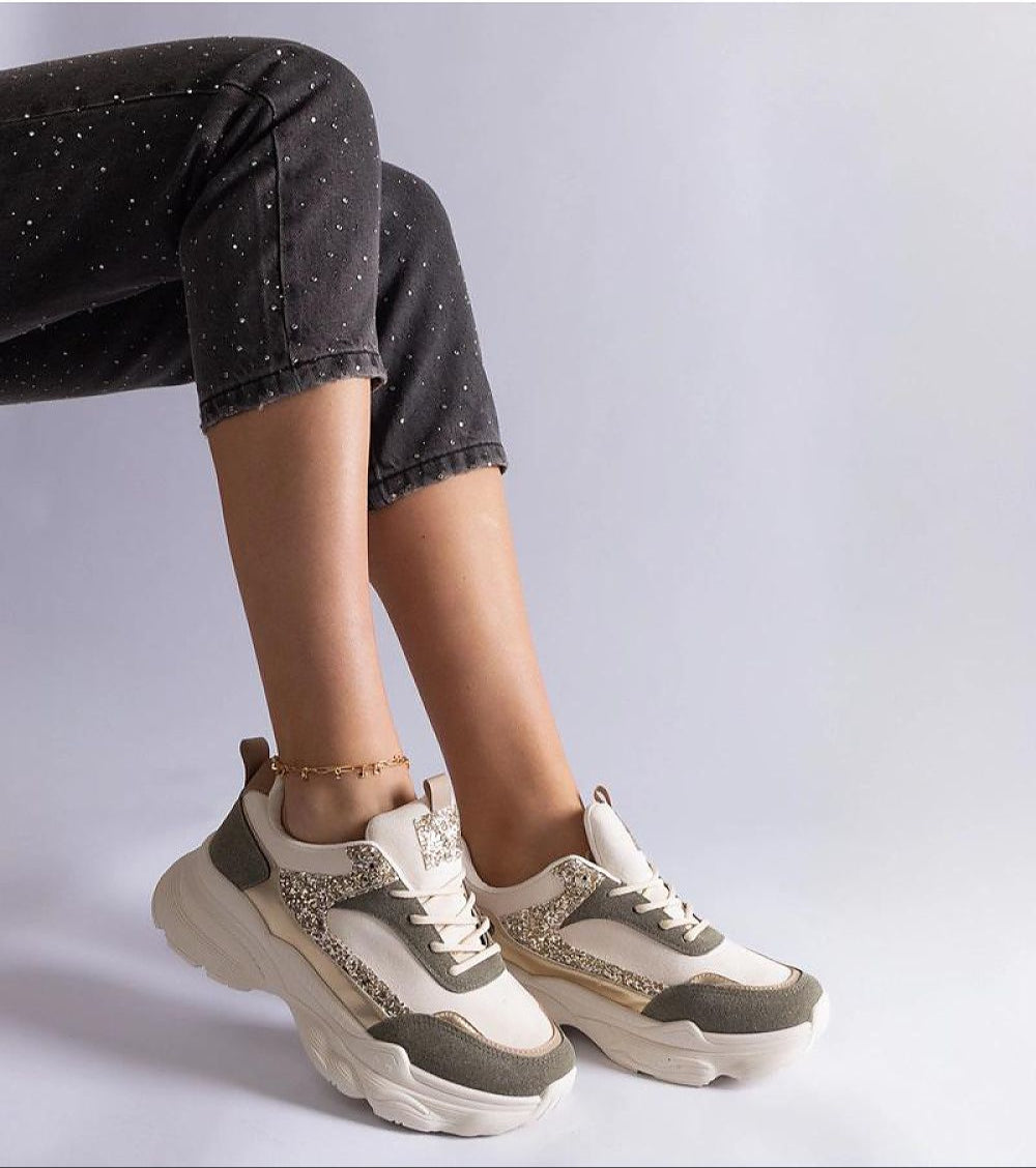 Elyvanna Brocade Panel Suede Sneakers