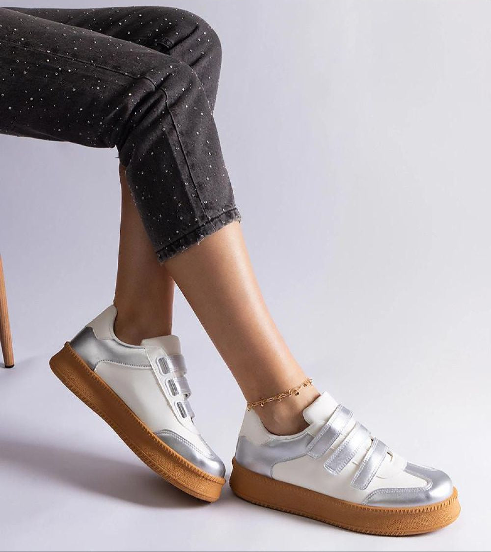 Elurea Gold Velcro Street Sneakers