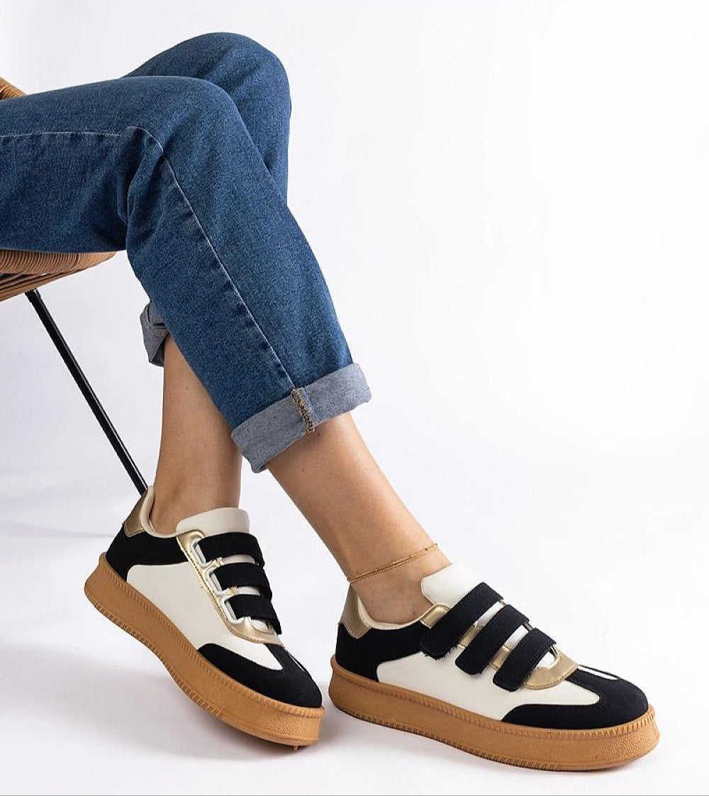 Elurea Gold Velcro Street Sneakers