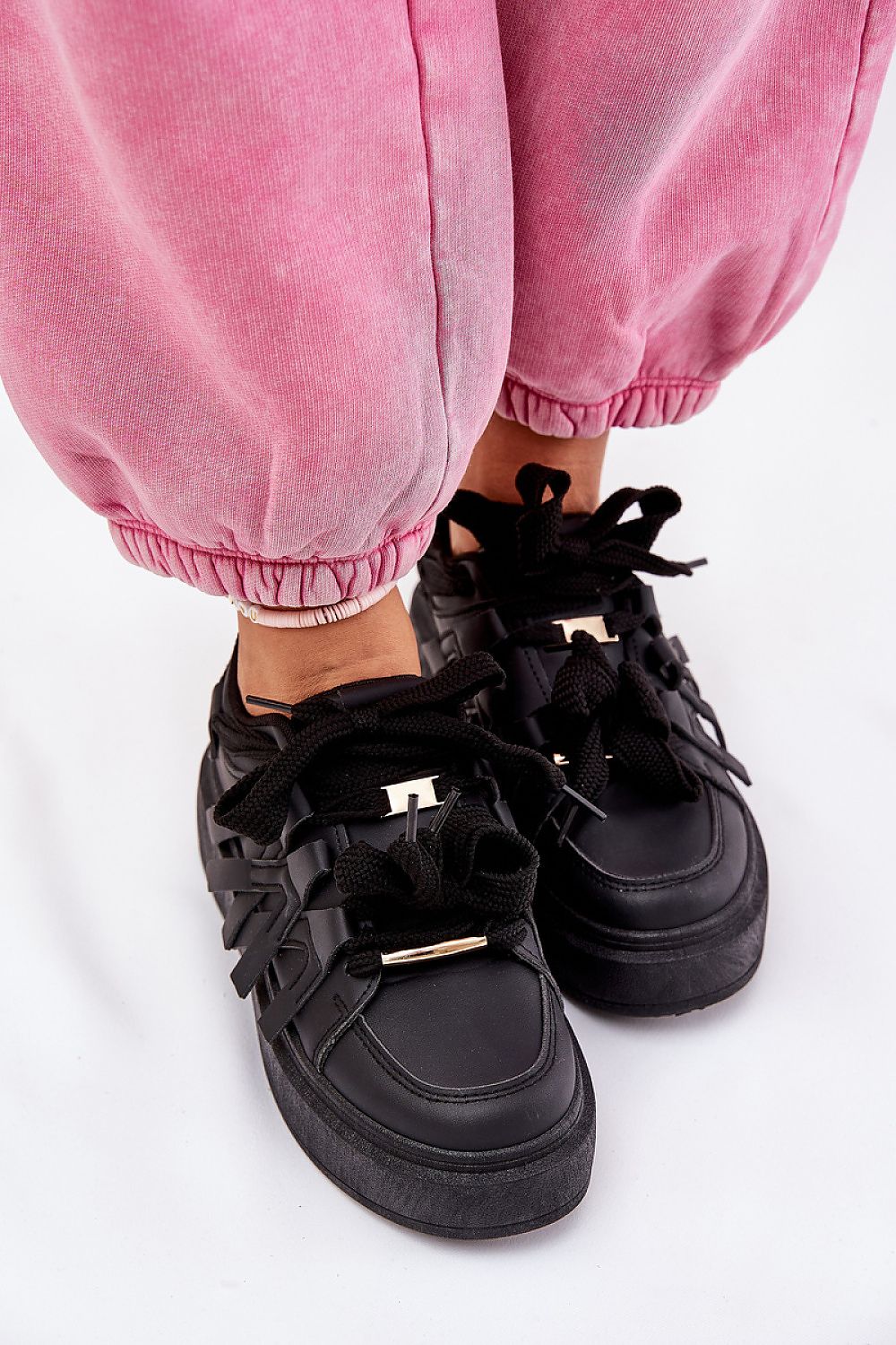 Cernia Synthetic Platform Lace Sneakers