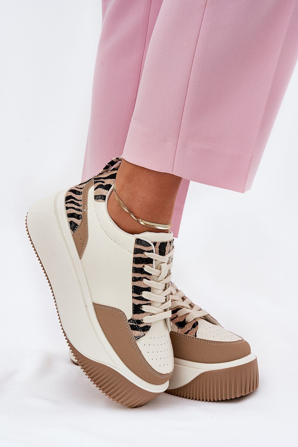 Vervonne Animal Pattern Platform Sneakers