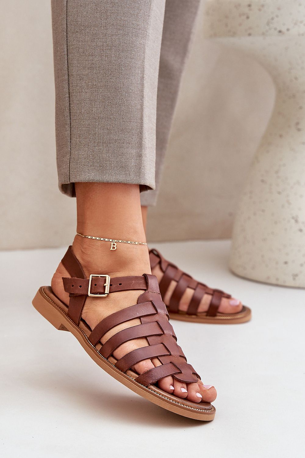 Celira Flat Leather Sandals