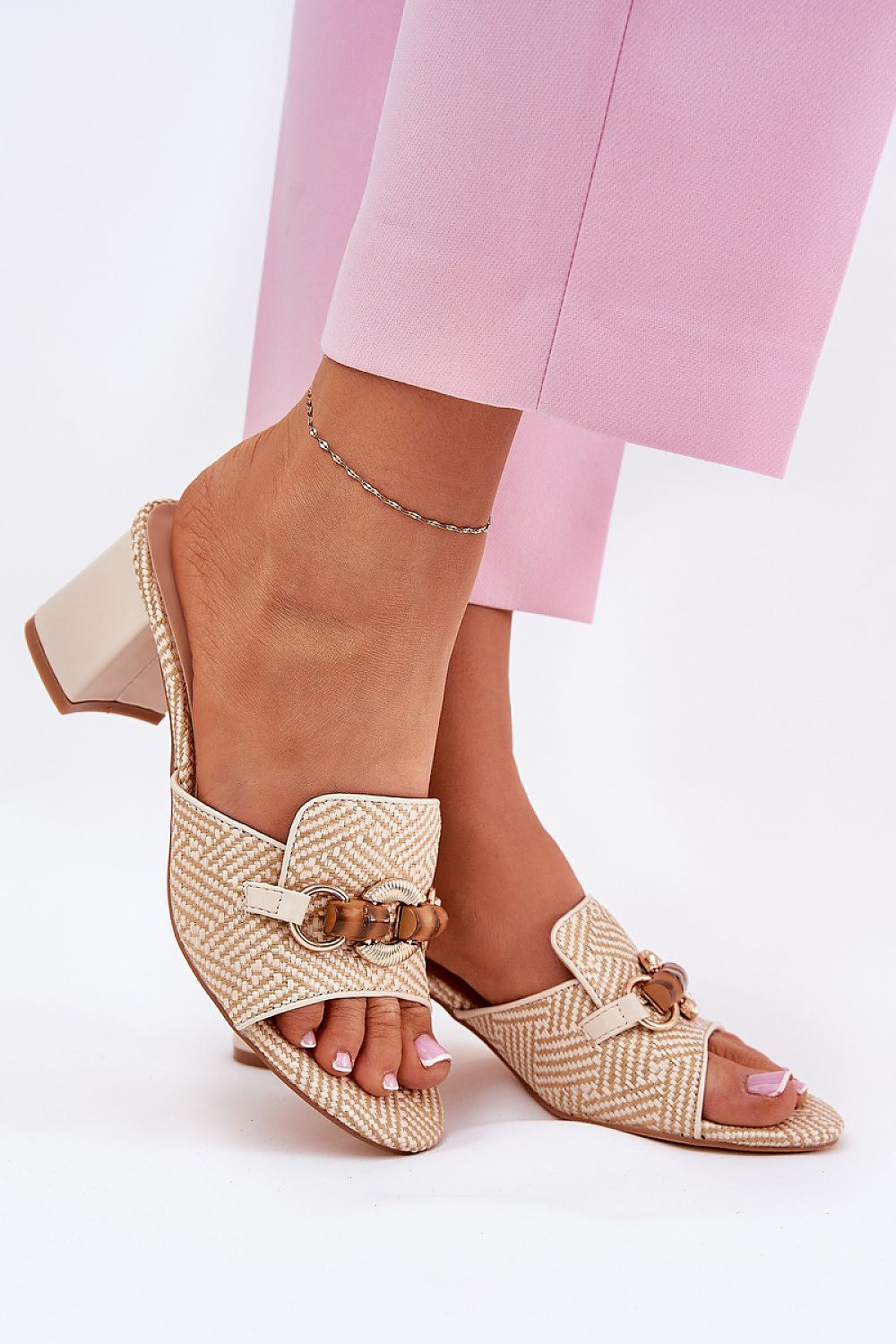 Mireta Woven Slip-Heel Sandals
