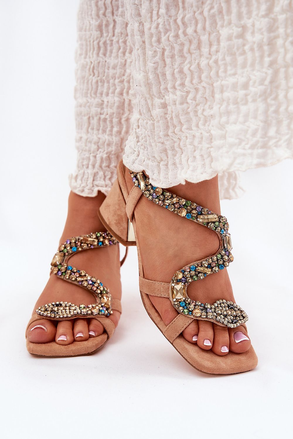 Orlanza Mirrored Serpent Heel Sandals