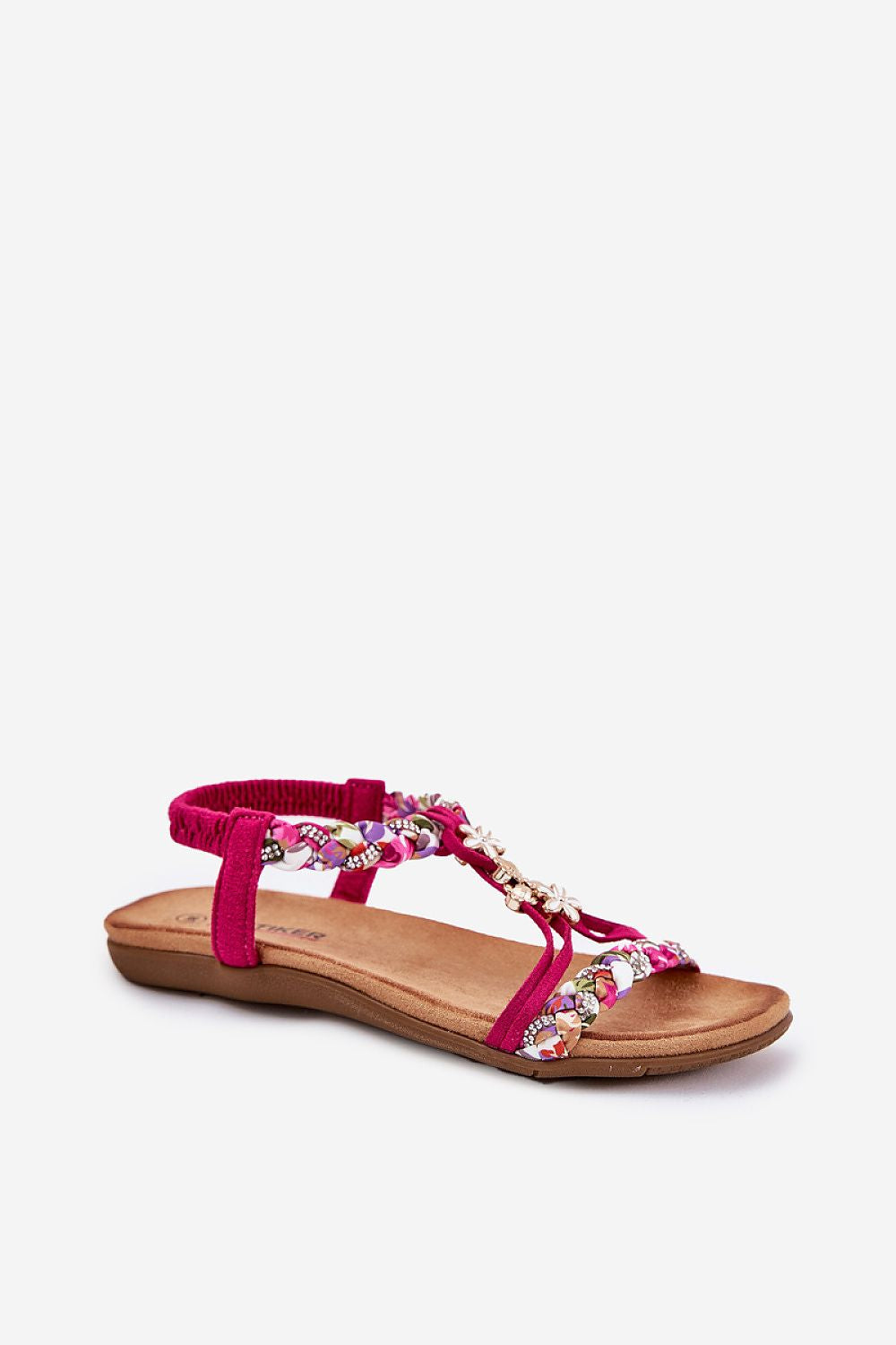 Elverina Braided Zircon Flat Sandals