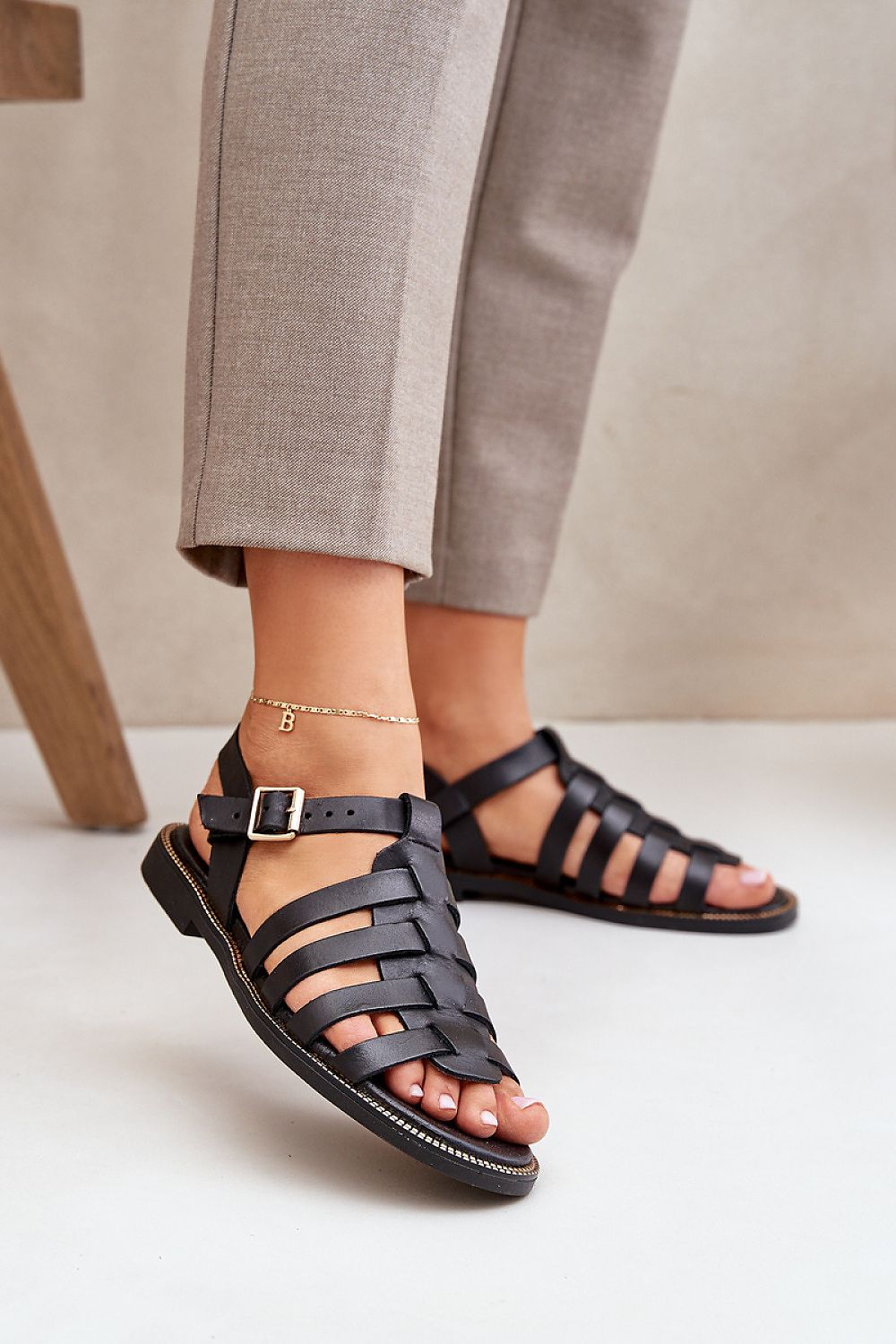 Celira Flat Leather Sandals