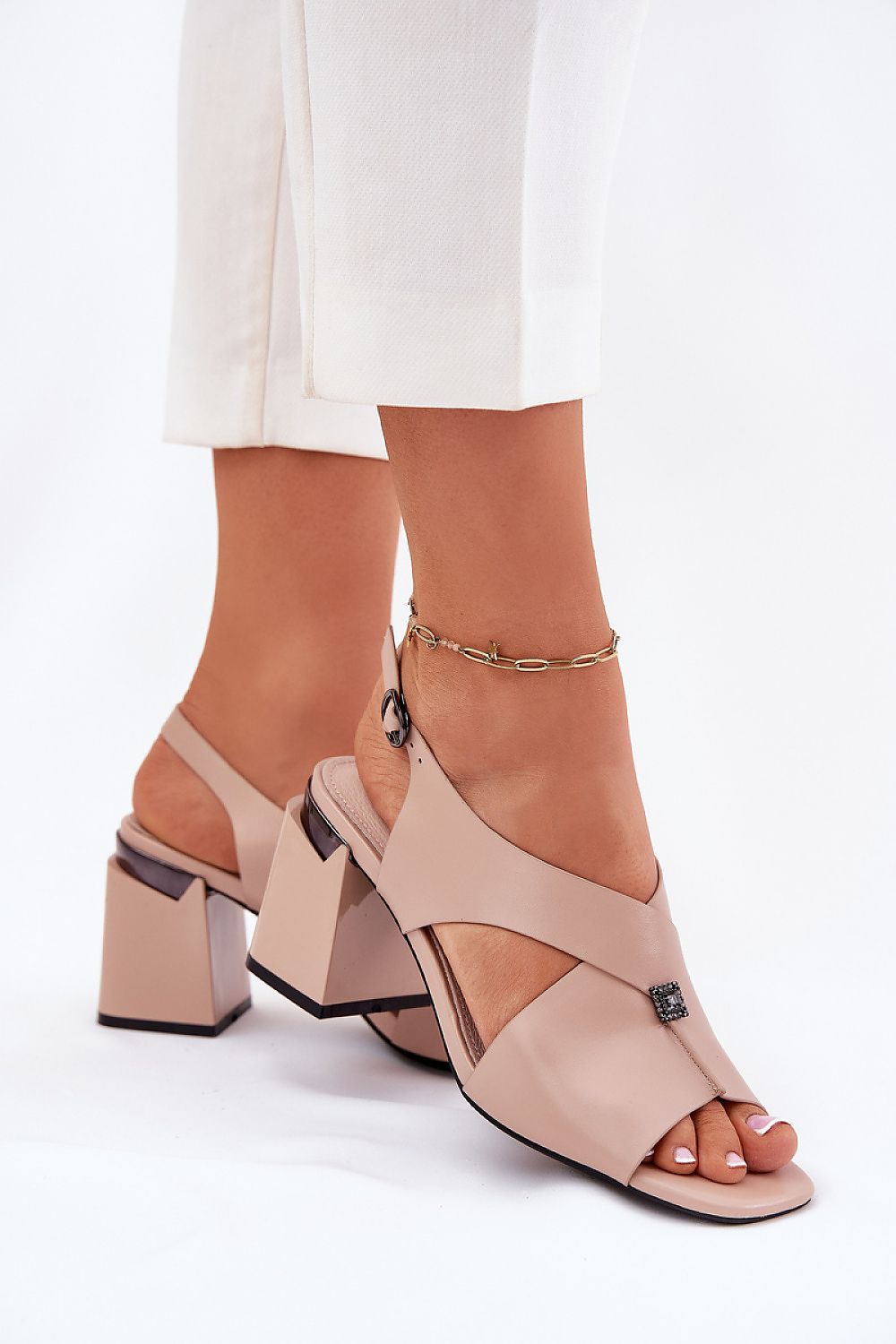Lunavine Column Heel Sandals with Accent