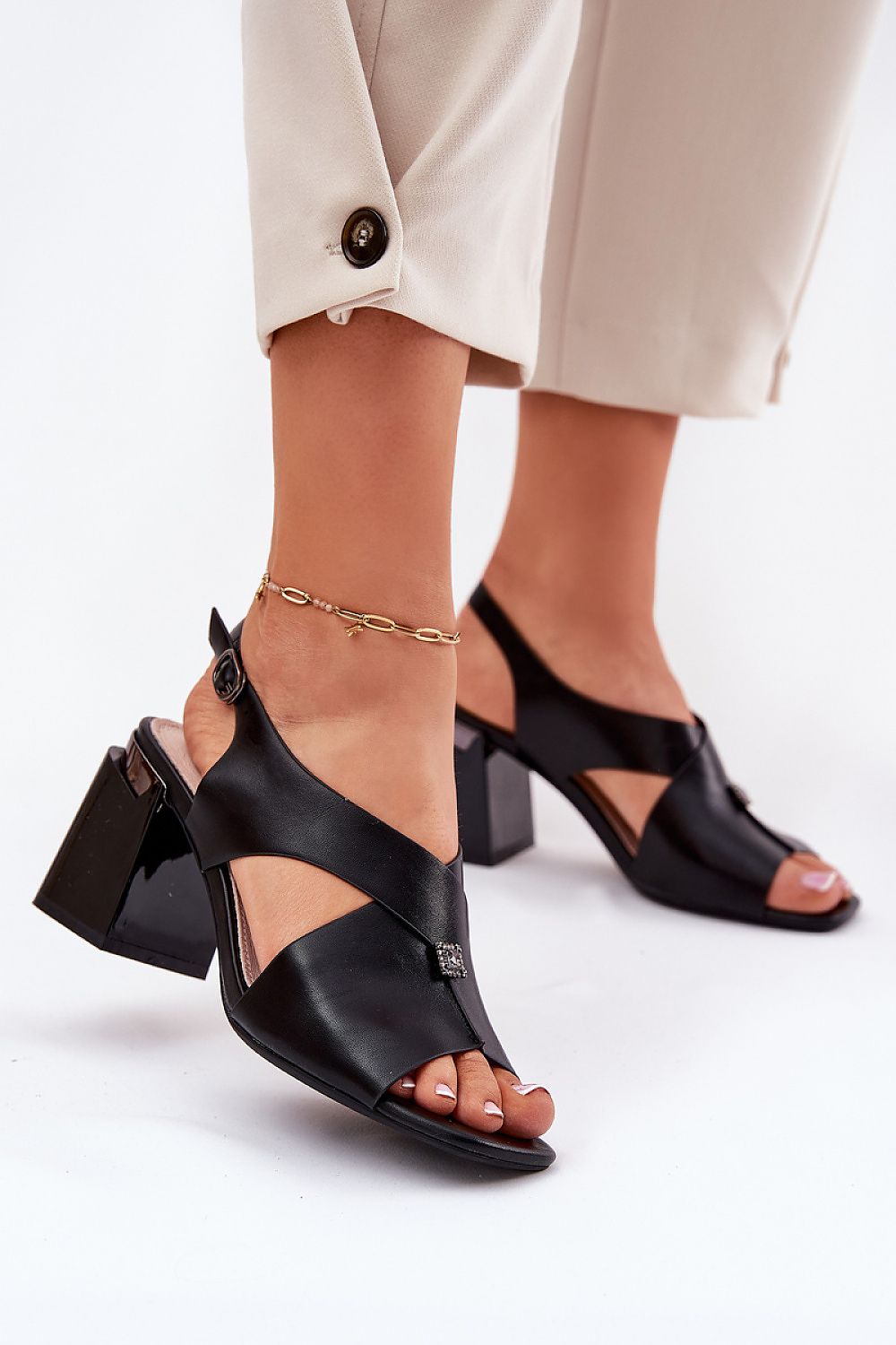 Lunavine Column Heel Sandals with Accent