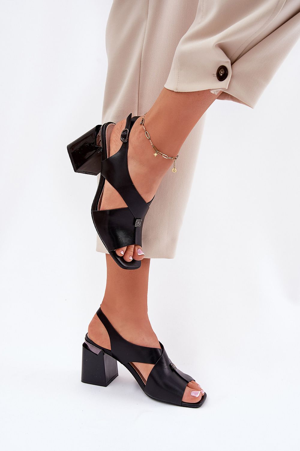 Lunavine Column Heel Sandals with Accent