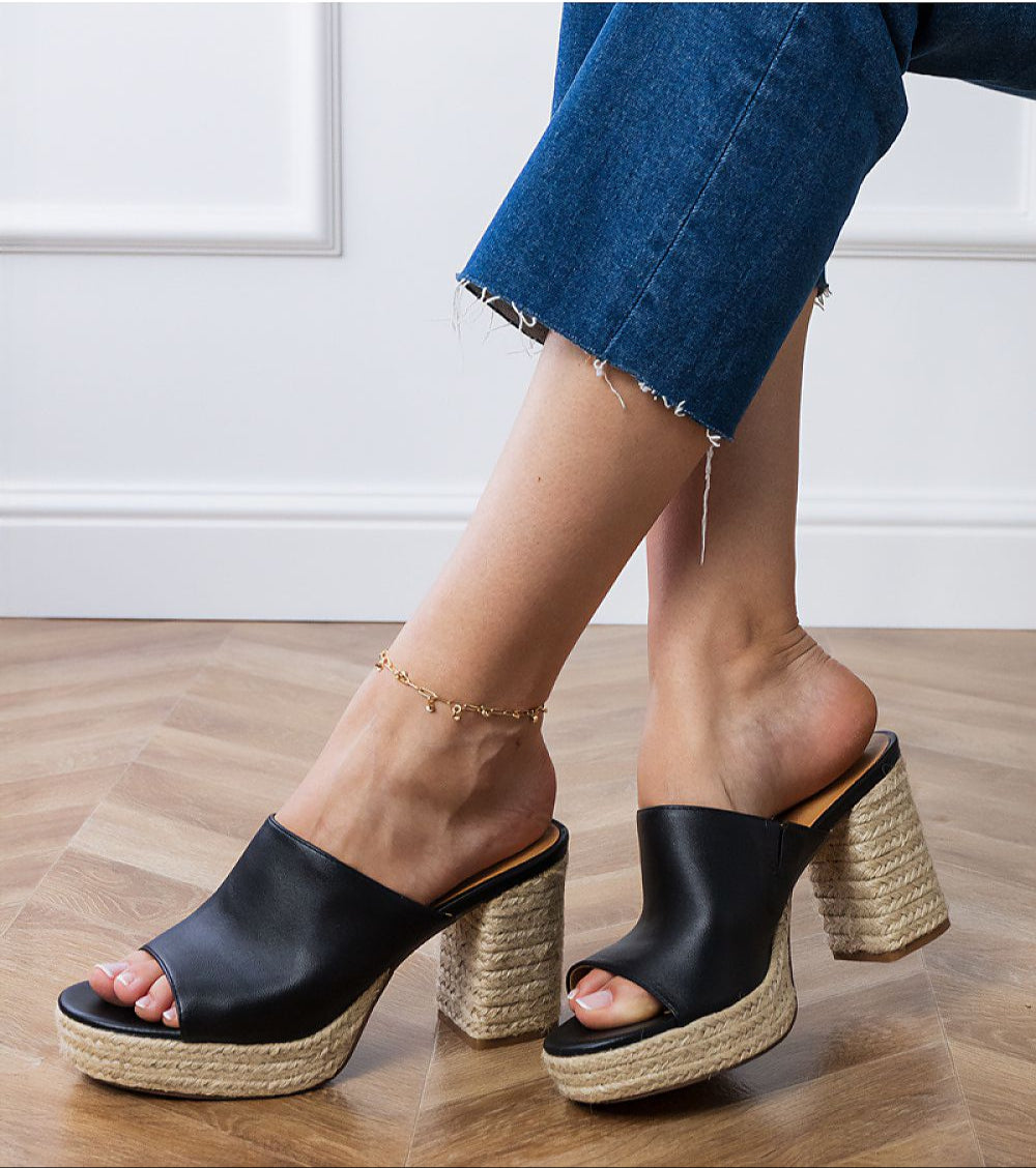 Solvienne Woven Vegan Espadrille Heels