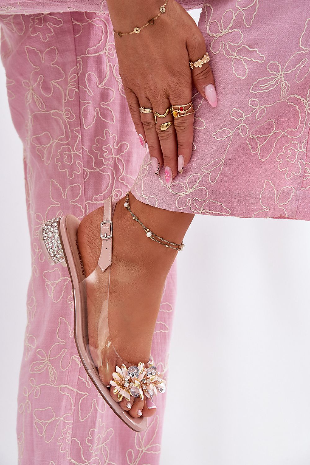 Aurecita Clear-Bloom Heel Sandals