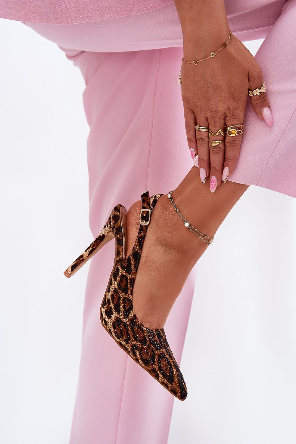 Noravelle Pointed-Toe Embellished Sandals