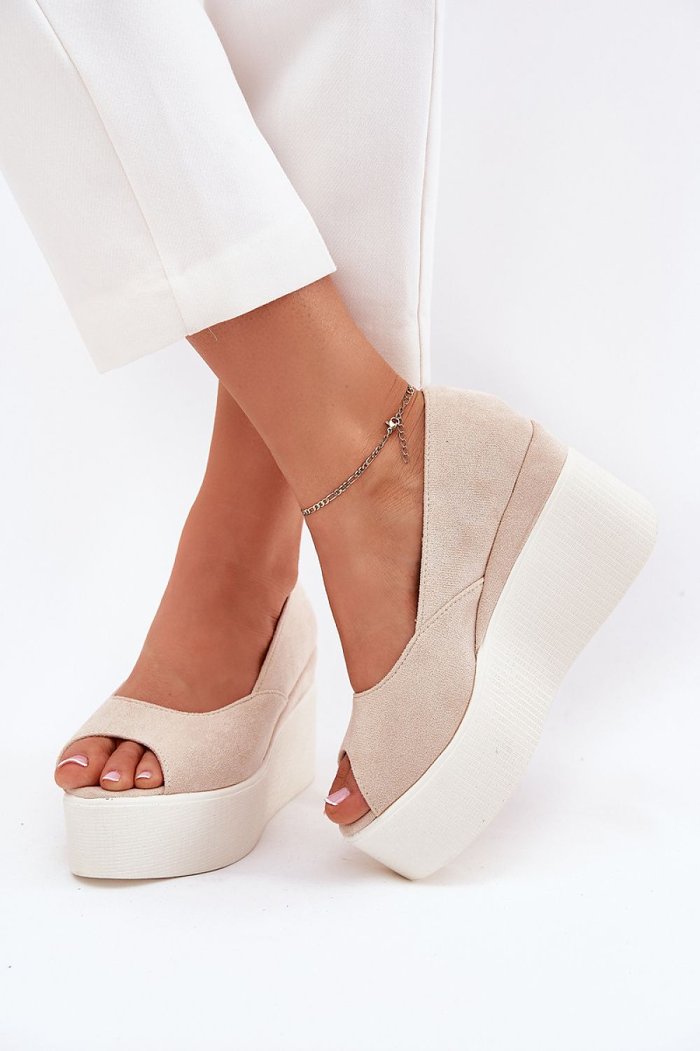 Velunara Covered Wedge Suede Sandals