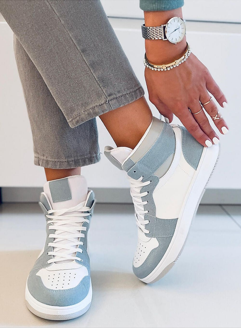 Verdina Colorblock Lace Up Sneakers Vegan Leather Casual