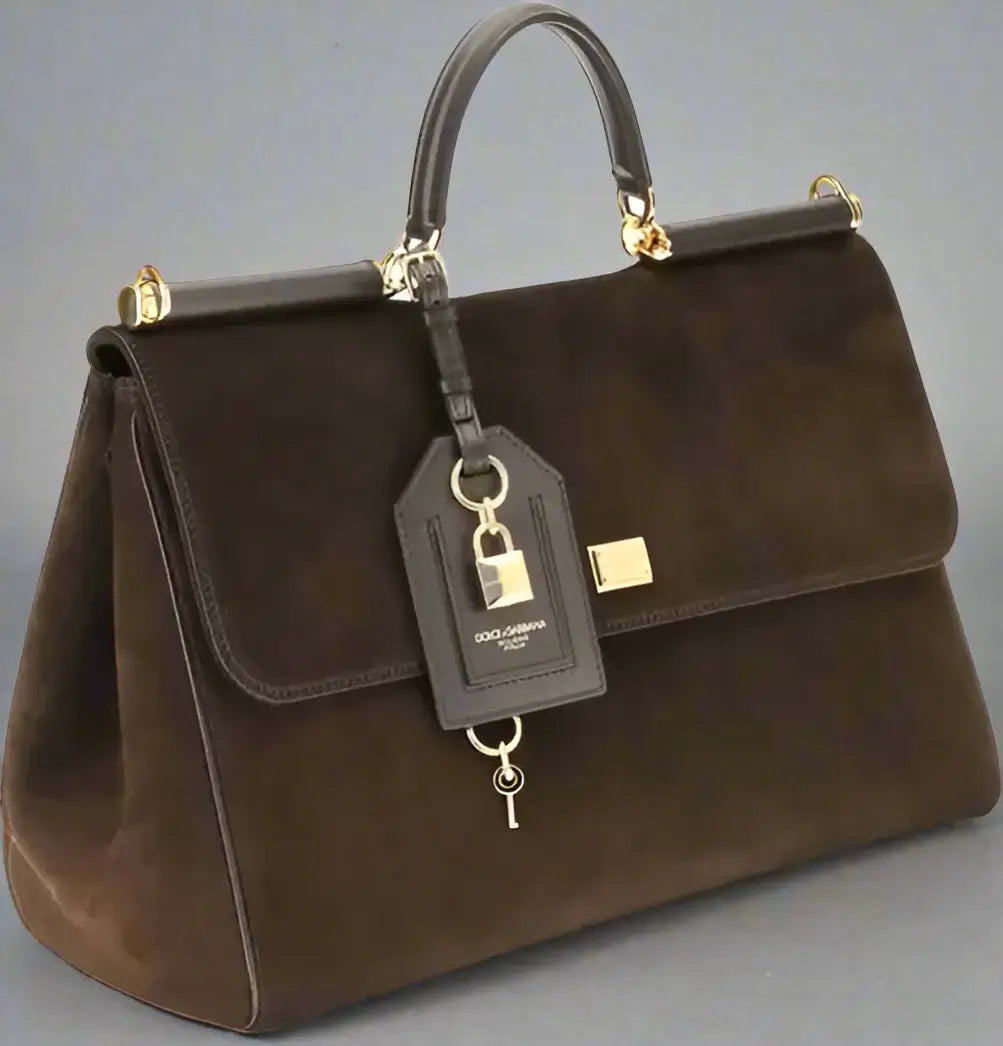 DOLCE & GABBANA Sicily brown suede Handbag