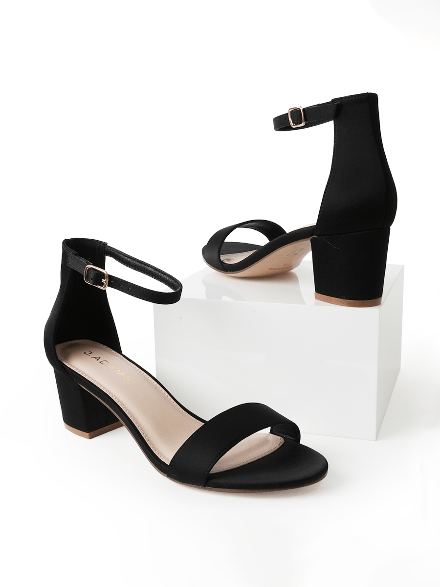 Daisy | Black Satin Heels by J.Adams – Don't Panic Shoes