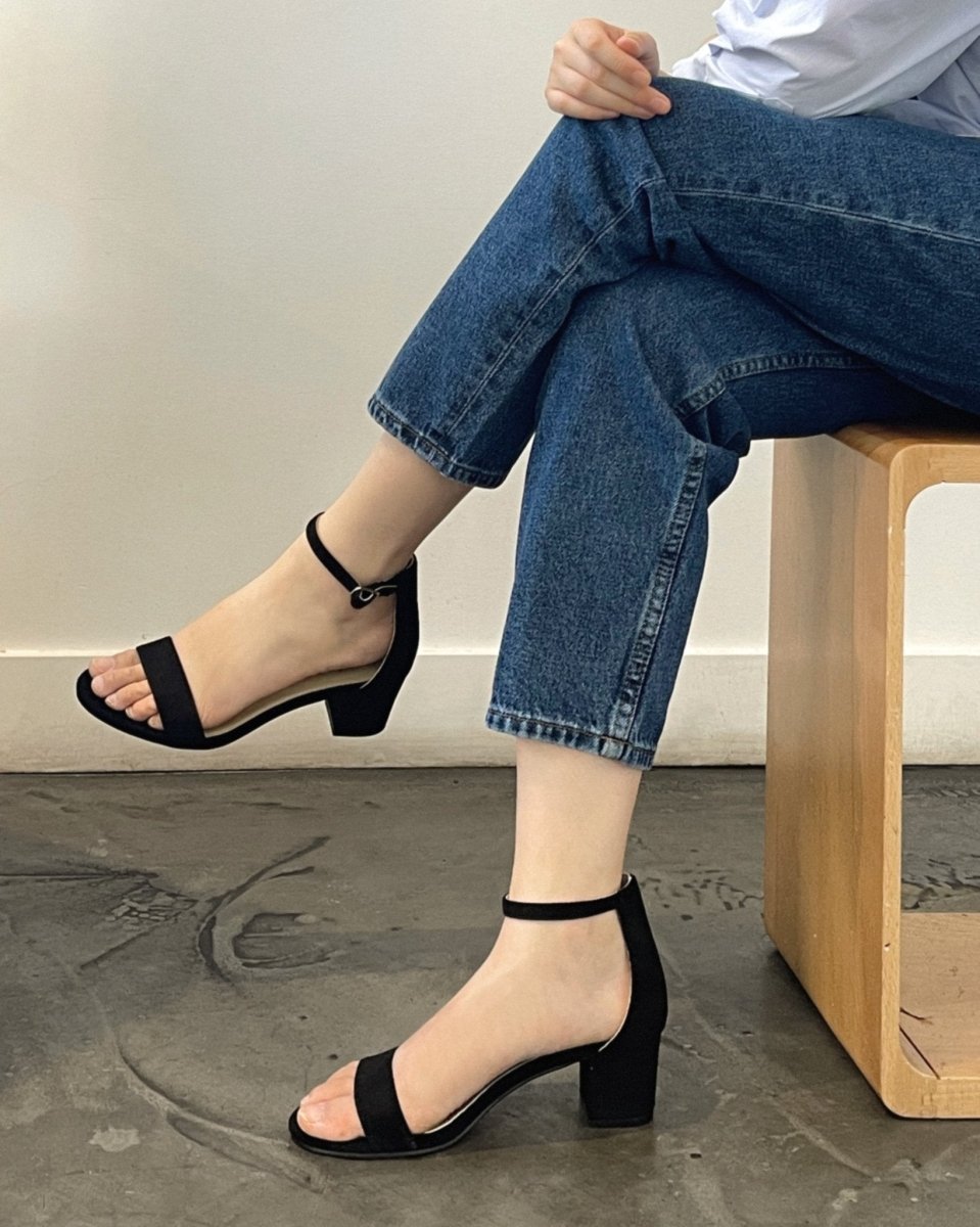 Daisy | Black Suede Heels by J.Adams – Don't Panic Shoes
