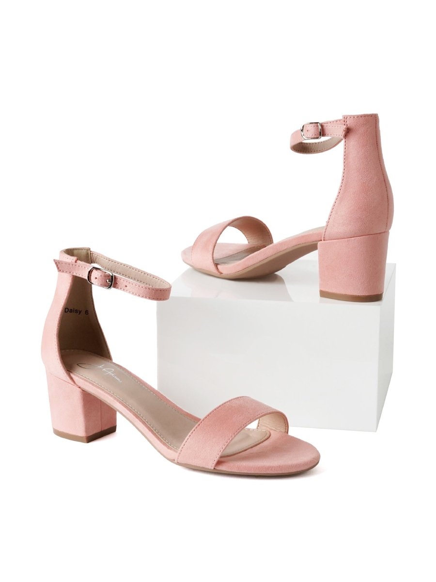 Daisy | Blush Suede Heels by J.Adams – Don't Panic Shoes