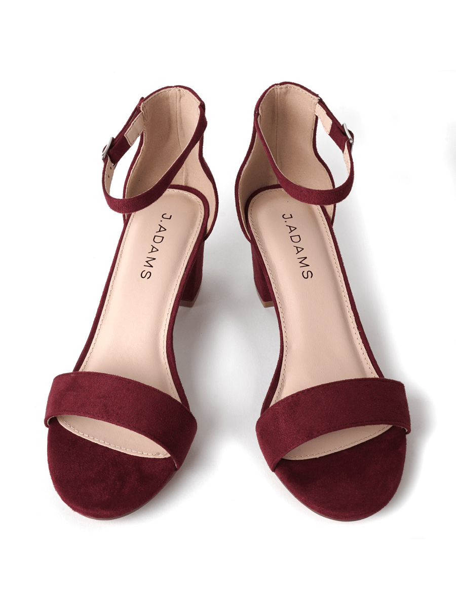 Daisy | Burgundy Suede Heels by J.Adams – Don't Panic Shoes