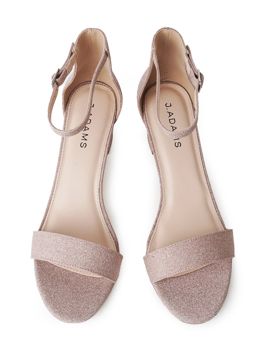 Daisy | Champagne Fine Glitter Heels by J.Adams – Don't Panic Shoes