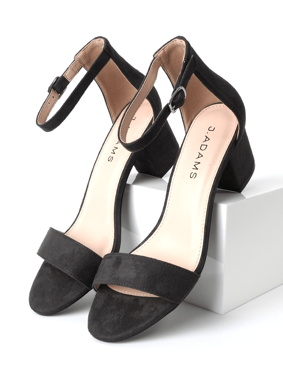 Daisy | Charcoal Suede Heels by J.Adams – Don't Panic Shoes