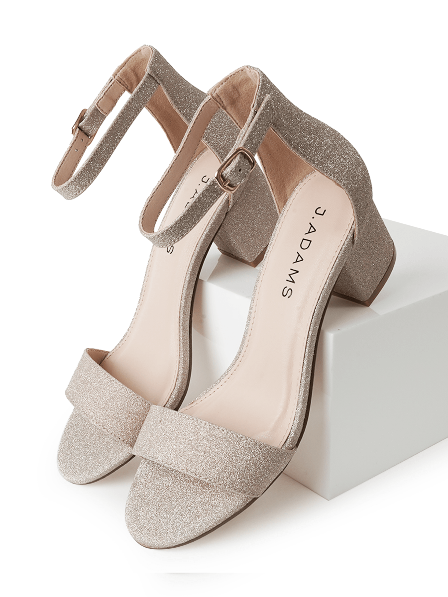 Daisy | Gold Fine Glitter Heels by J.Adams – Don't Panic Shoes